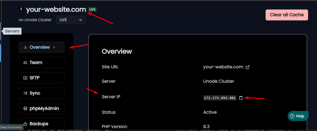 LaunchWP Server IP Address